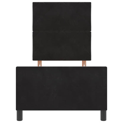 Bettgestell mit Kopfteil Schwarz 80 x 200 cm Samt