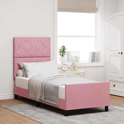 Bettgestell mit Kopfteil Rosa 80 x 200 cm Samt