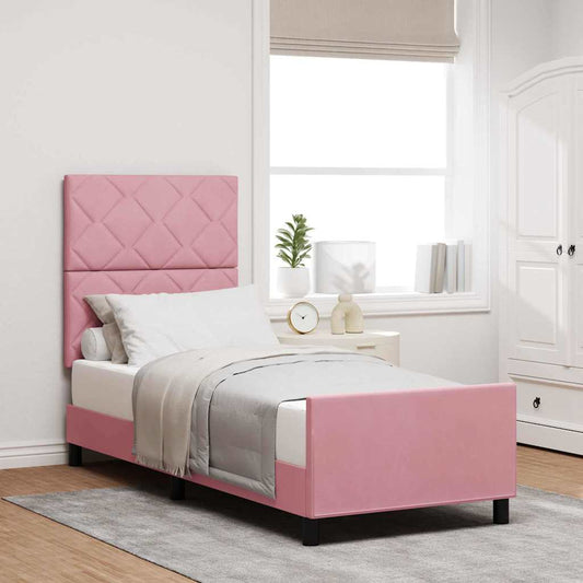 Bettgestell mit Kopfteil Rosa 80 x 200 cm Samt