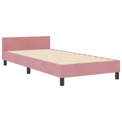 Bettgestell mit Kopfteil Rosa 90 x 200 cm Samt
