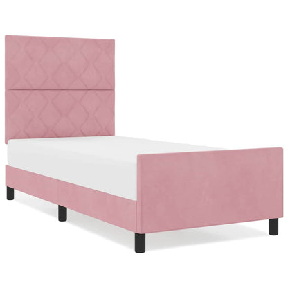 Bettgestell mit Kopfteil Rosa 90 x 200 cm Samt