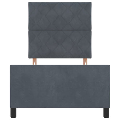 Bettgestell mit Kopfteil Dunkelgrau 100 x 200 cm Samt