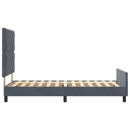 Bettgestell mit Kopfteil Dunkelgrau 100 x 200 cm Samt