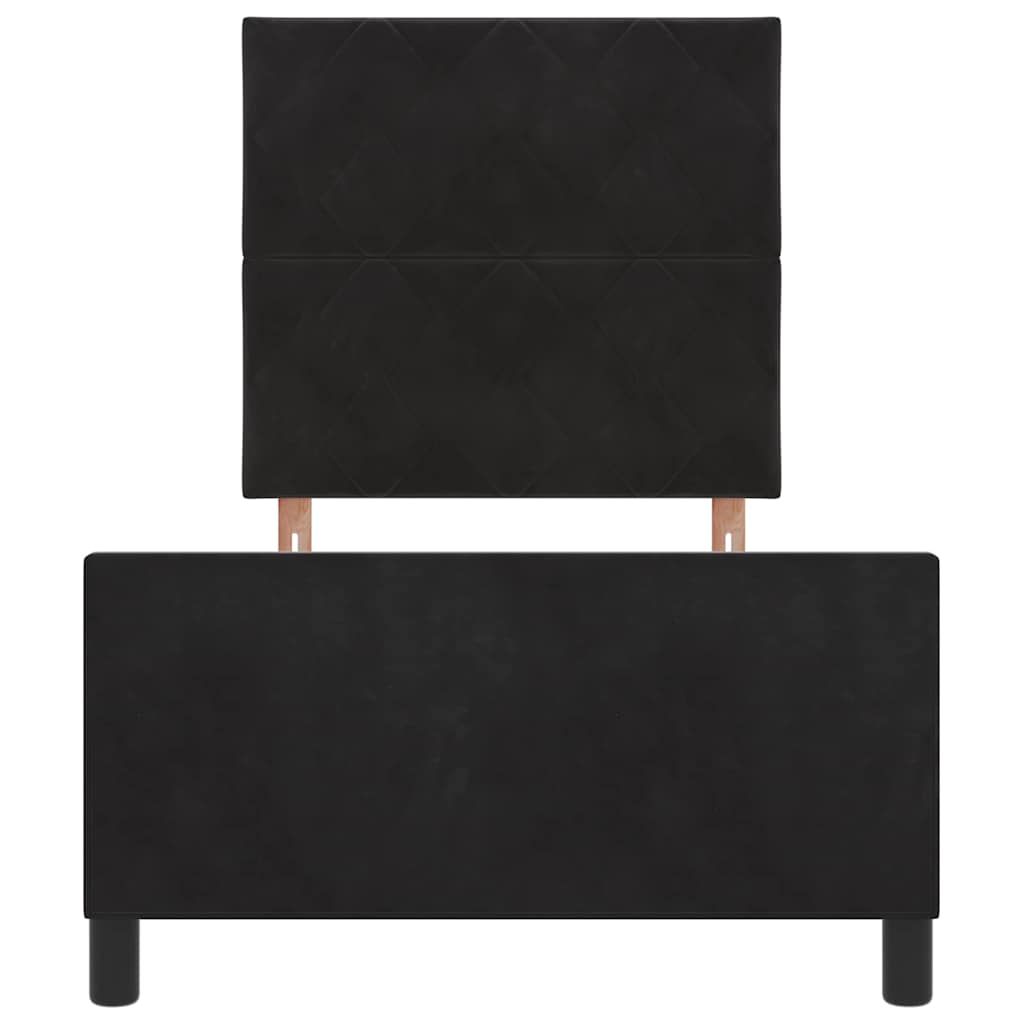 Bettgestell mit Kopfteil Schwarz 100 x 200 cm Samt