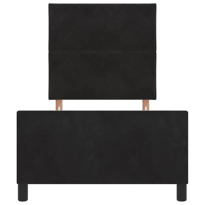 Bettgestell mit Kopfteil Schwarz 100 x 200 cm Samt