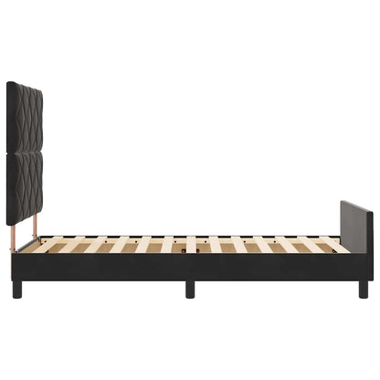 Bettgestell mit Kopfteil Schwarz 100 x 200 cm Samt