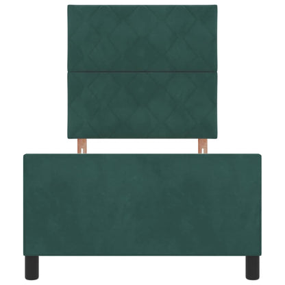 Bettgestell mit Kopfteil Dunkelgrün 100 x 200 cm Samt