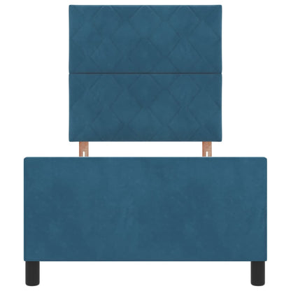 Bettgestell mit Kopfteil Dunkelblau 100 x 200 cm Samt