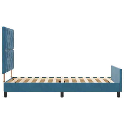Bettgestell mit Kopfteil Dunkelblau 100 x 200 cm Samt