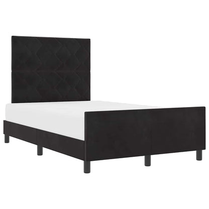 Bettgestell mit Kopfteil Schwarz 120 x 190 cm Samt
