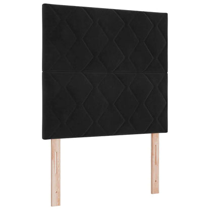 Bettgestell mit Kopfteil Schwarz 120 x 200 cm Samt