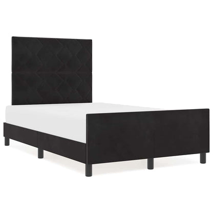 Bettgestell mit Kopfteil Schwarz 120 x 200 cm Samt