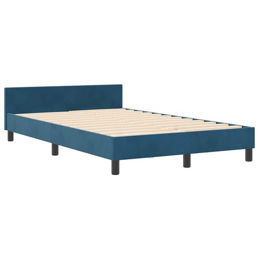 Bettgestell mit Kopfteil Dunkelblau 120 x 200 cm Samt