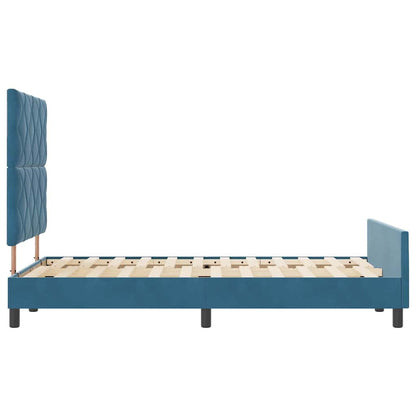 Bettgestell mit Kopfteil Dunkelblau 120 x 200 cm Samt