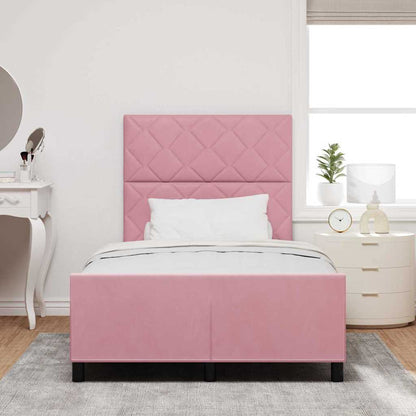 Bettgestell mit Kopfteil Rosa 120 x 200 cm Samt