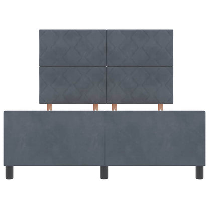 Bettgestell mit Kopfteil Dunkelgrau 140 x 190 cm Samt