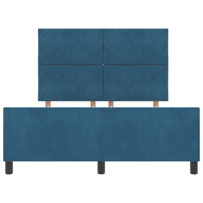 Bettgestell mit Kopfteil Dunkelblau 140 x 190 cm Samt