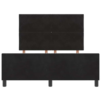 Bettgestell mit Kopfteil Schwarz 140 x 200 cm Samt