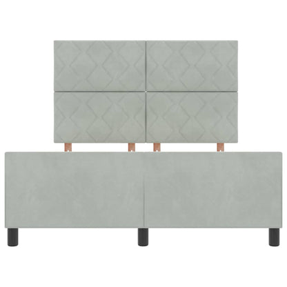 Bettgestell mit Kopfteil Hellgrau 160 x 200 cm Samt