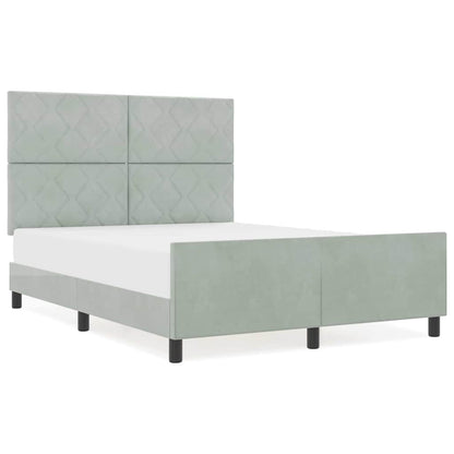 Bettgestell mit Kopfteil Hellgrau 160 x 200 cm Samt
