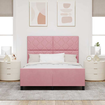 Bettgestell mit Kopfteil Rosa 160 x 200 cm Samt