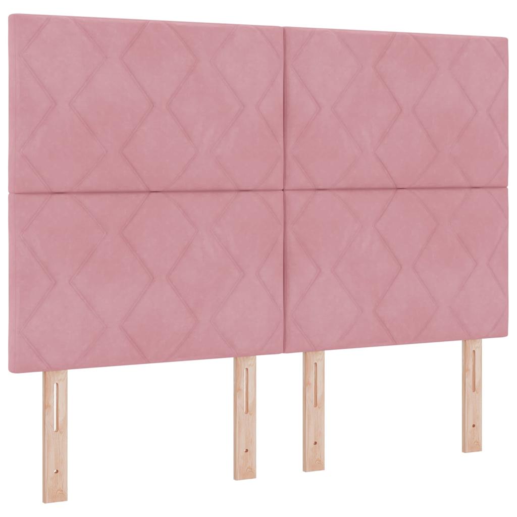 Bettgestell mit Kopfteil Rosa 160 x 200 cm Samt
