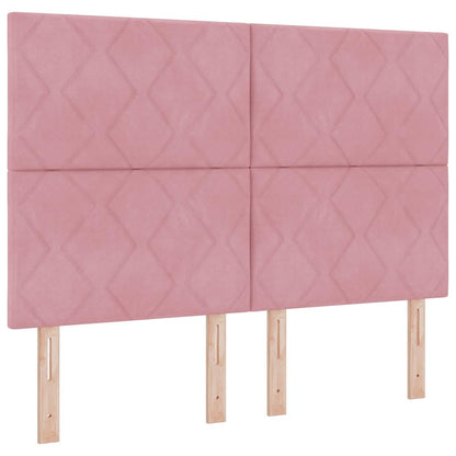 Bettgestell mit Kopfteil Rosa 160 x 200 cm Samt