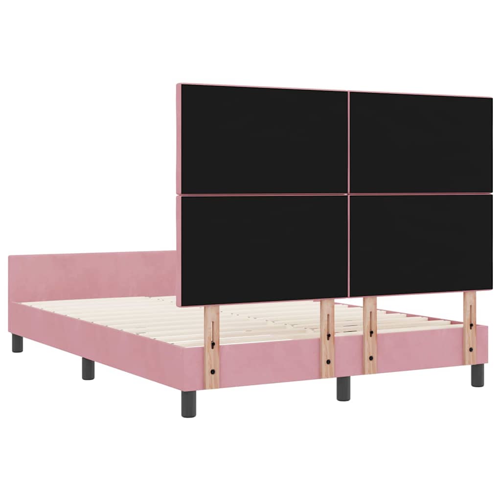 Bettgestell mit Kopfteil Rosa 160 x 200 cm Samt