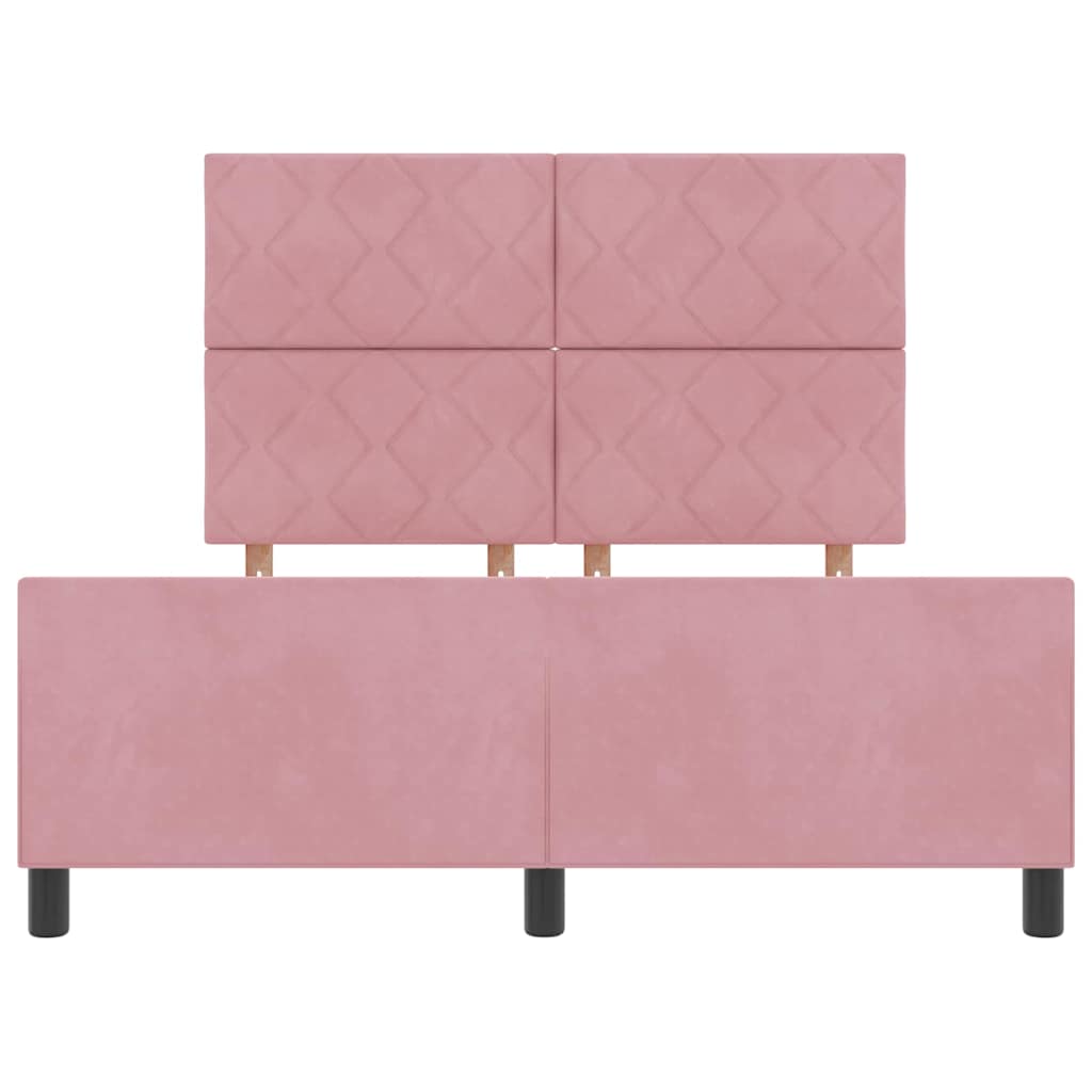 Bettgestell mit Kopfteil Rosa 160 x 200 cm Samt