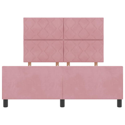 Bettgestell mit Kopfteil Rosa 160 x 200 cm Samt