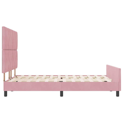 Bettgestell mit Kopfteil Rosa 160 x 200 cm Samt