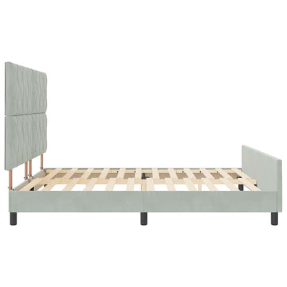 Bettgestell mit Kopfteil Hellgrau 180 x 200 cm Samt