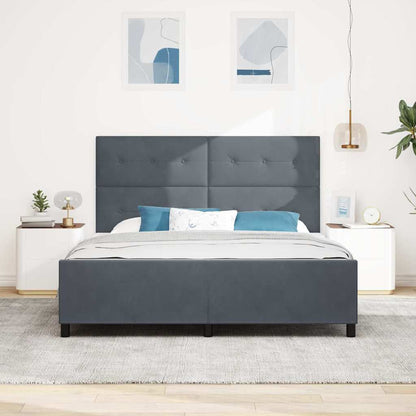 Bettgestell mit Kopfteil Dunkelgrau 180 x 200 cm Samt