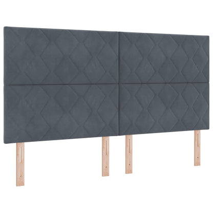 Bettgestell mit Kopfteil Dunkelgrau 180 x 200 cm Samt