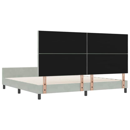 Bettgestell mit Kopfteil Hellgrau 200 x 200 cm Samt