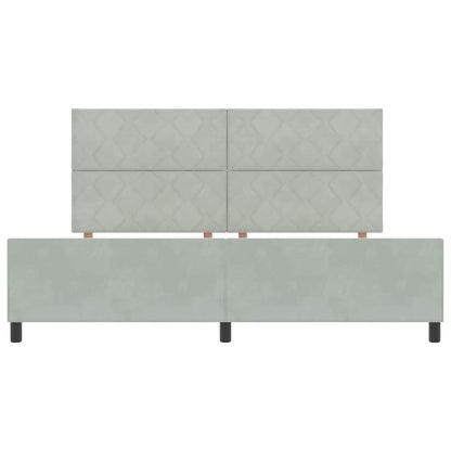 Bettgestell mit Kopfteil Hellgrau 200 x 200 cm Samt