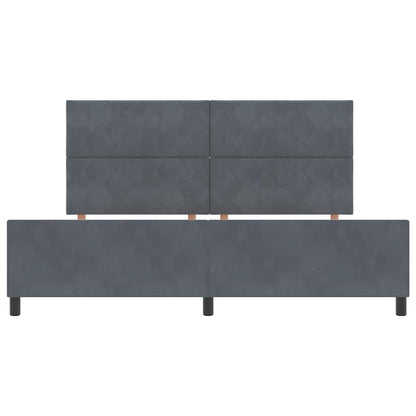 Bettgestell mit Kopfteil Dunkelgrau 200 x 200 cm Samt