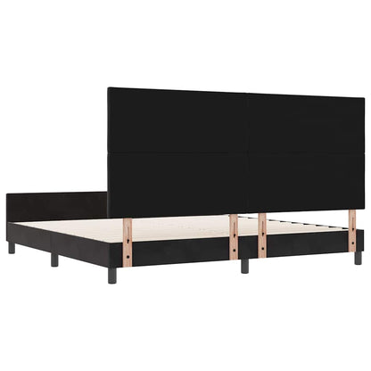 Bettgestell mit Kopfteil Schwarz 200 x 200 cm Samt