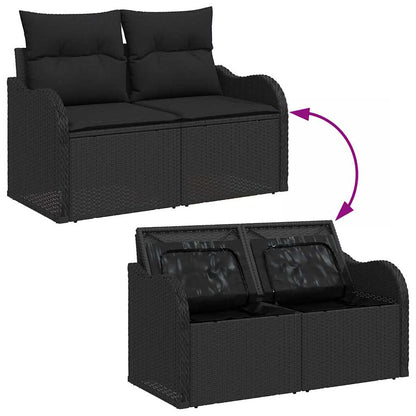 Garten-Sofa-Set 8 pcs Schwarz