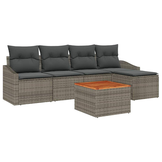 Garten-Sofa-Set 6 pcs Grau