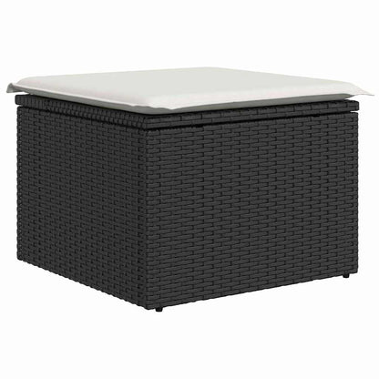 Garten-Sofa-Set 6 pcs Schwarz und Weiß