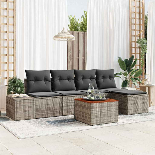 Garten-Sofa-Set 6 pcs Grau