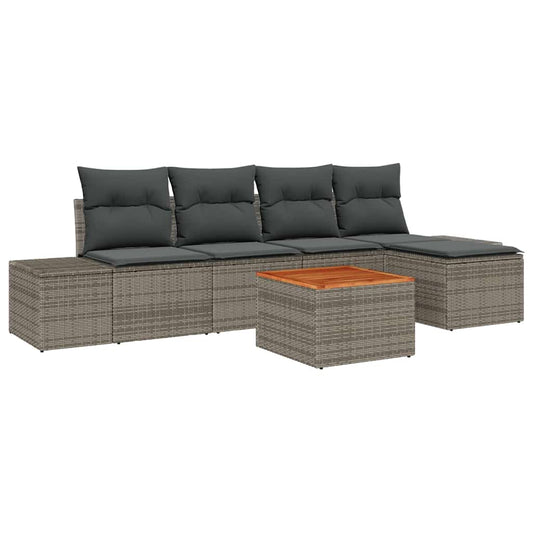 Garten-Sofa-Set 6 pcs Grau