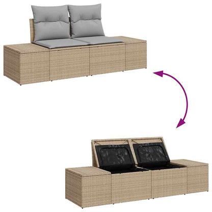 Garten-Sofa-Set 6 pcs Beige und Hellgrau