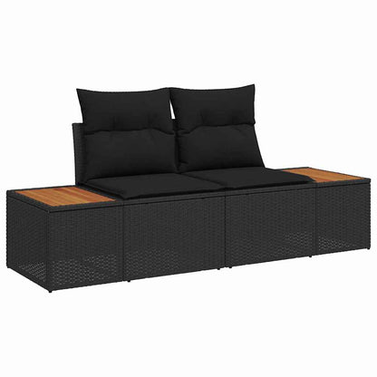 Garten-Sofa-Set 7 pcs Schwarz 289 x 154 x 85 cm Poly Rattan