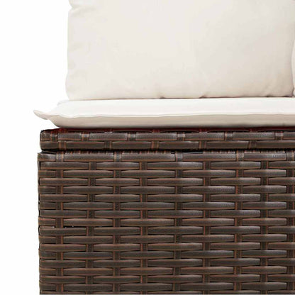 Garten-Sofa-Set 4 pcs Braun und Creme 175 x 117 x 85 cm