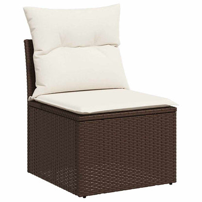 Garten-Sofa-Set 4 pcs Braun und Creme 175 x 117 x 85 cm