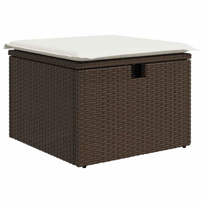 Garten-Sofa-Set 4 pcs Braun und Creme 175 x 117 x 85 cm