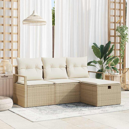 Garten-Sofa-Set 4 pcs Beige und Creme 175 x 117 x 85 cm