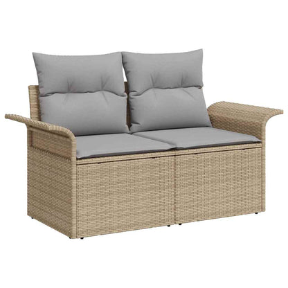 Garten-Sofa-Set 9 pcs Beige Poly-Rattan